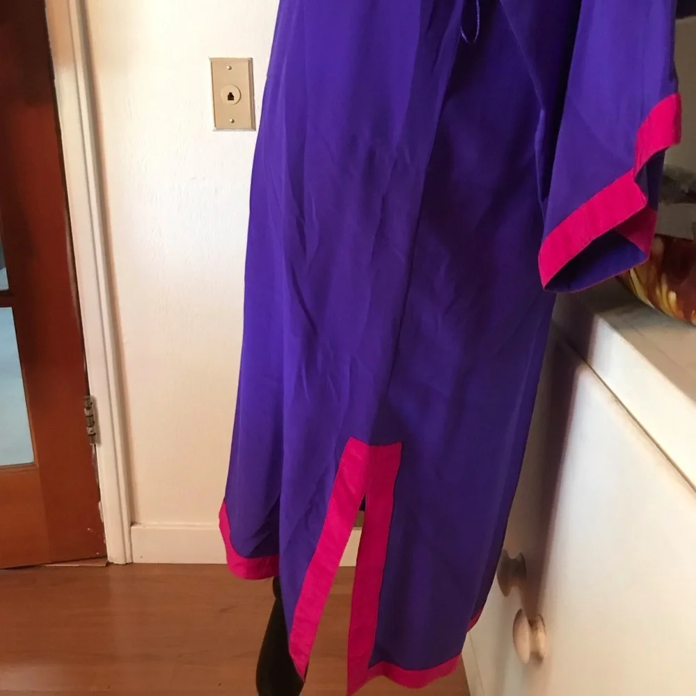 John Weitz Vintage Purple Color Block Silk  Geometric Women's Dress size 4 NWOT - Picture 4 of 6